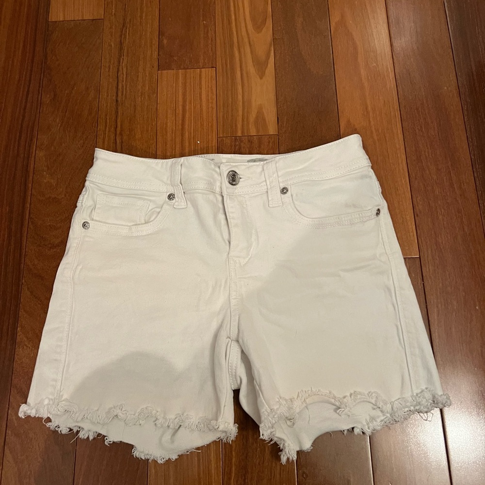 White jean shorts
